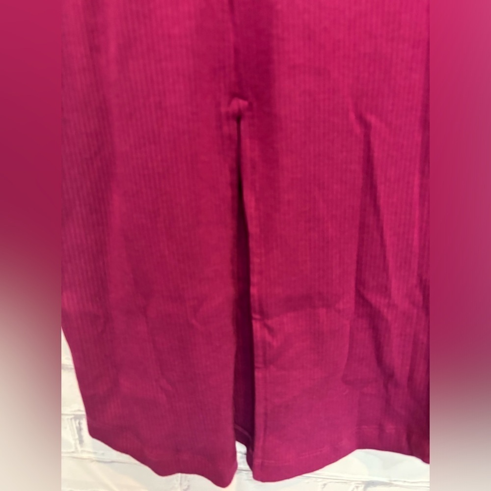 TEREZ Long Sleeve Rib Dress in Black Raspberry - Picture 9 of 9
